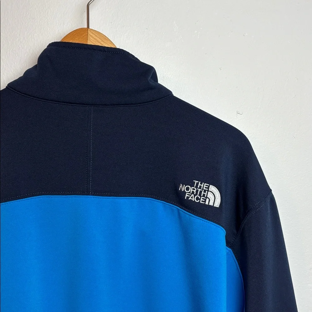 The North Face Men’s Softshell Fleece Lined Jacket Blue Color Block Full Zip XXL